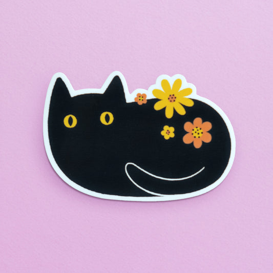 Black Loaf Cat Sticker